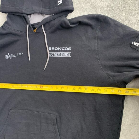 New Era x Alpha Industries Hoodie Mens 3XL Denver Broncos Black Sweatshirt NFL - Picture 5 of 9